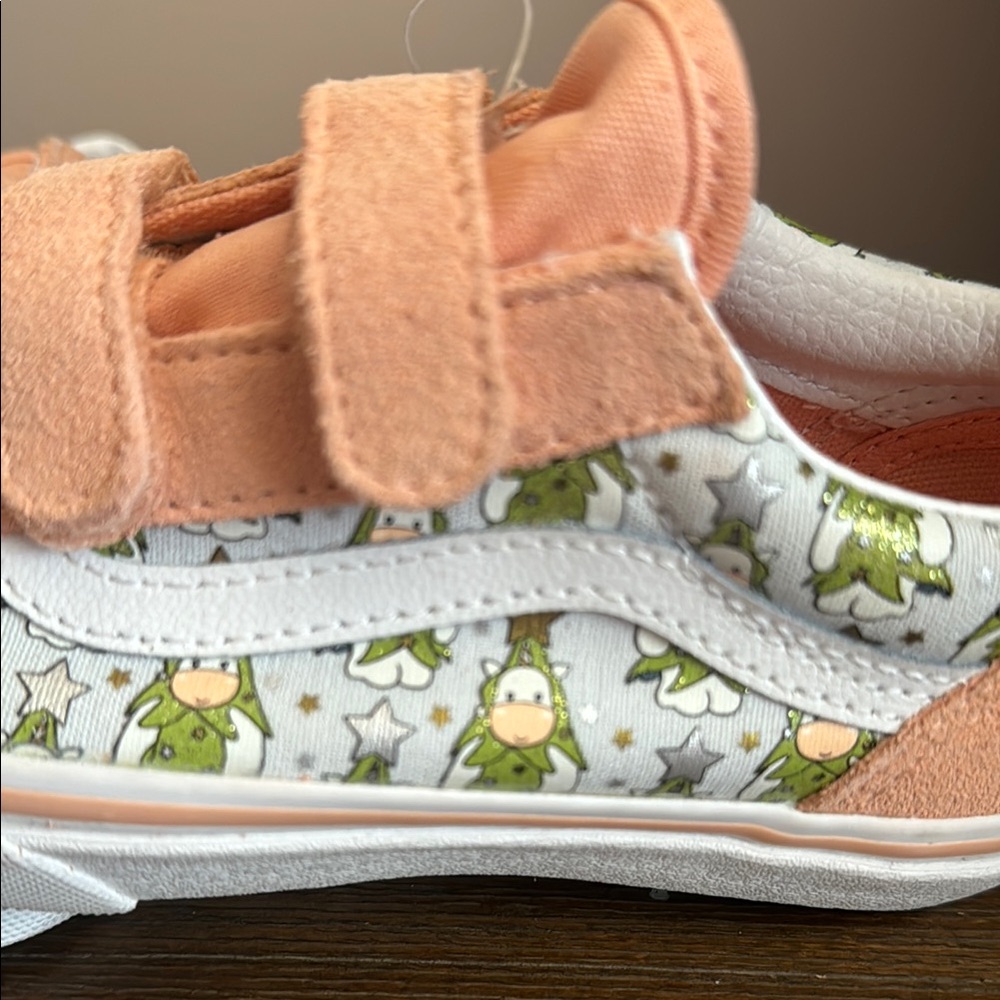 Vans Pink and Green Floral Sneakers Low-Top - Picture 4 of 4